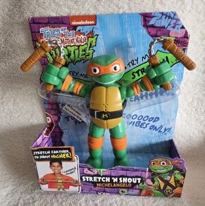 New Teenage Mutant Ninja Turtles 10" Stretch N Shout Michelangelo Figure kid toy